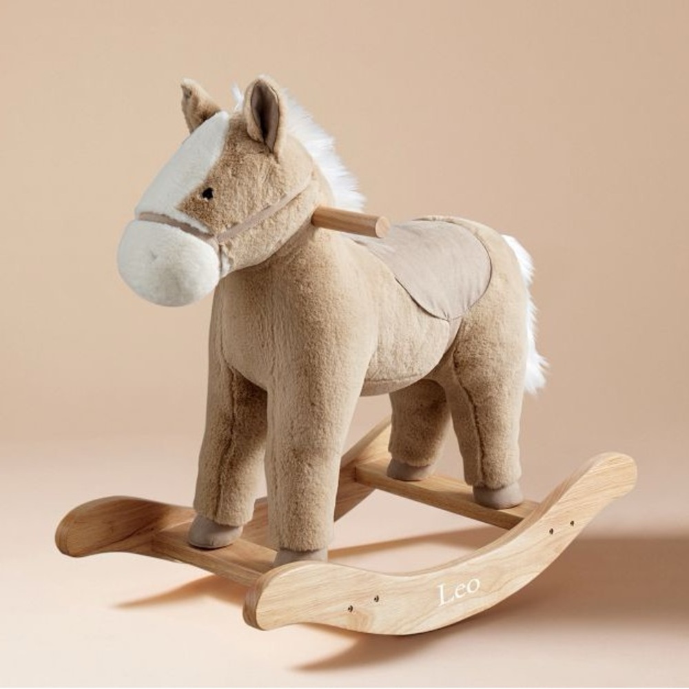 Horse Plush Nursery Rocker with Sound (WHITE)